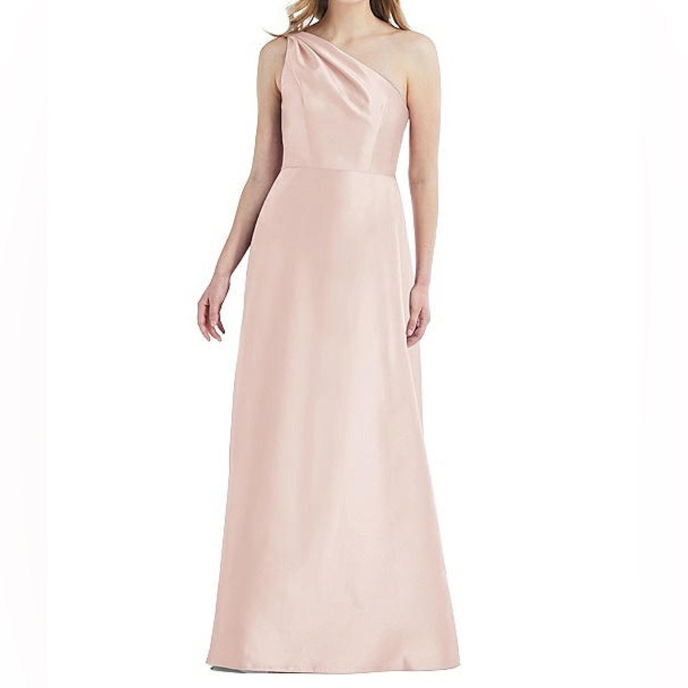 ALFRED SUNG Blush One-Shoulder Gown